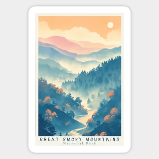 Great Smoky Mountains national park travel poster Sticker